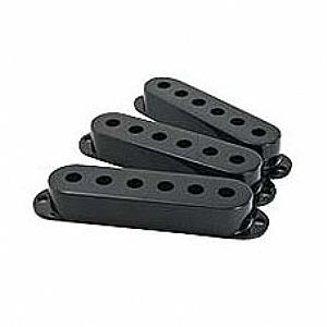 FENDER STRAT PICKUP COVERS BLACK 
