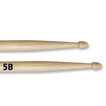 VIC FIRTH HICKORY 5B WOOD TIP DRUMSTICKS