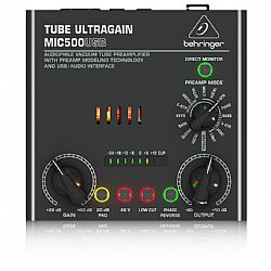 BEHRINGER MIC500USB TUBE ULTRAGAIN ΠΡΟΕΝΙΣΧΥΤΗΣ ΜΕ ΛΥΧΝΙΑ