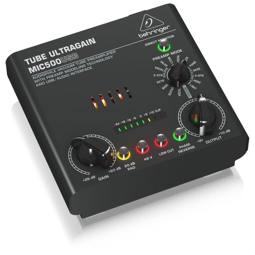 BEHRINGER MIC500USB TUBE ULTRAGAIN ΠΡΟΕΝΙΣΧΥΤΗΣ ΜΕ ΛΥΧΝΙΑ
