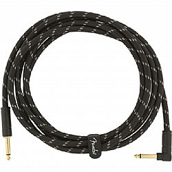 FENDER DELUXE INTRUMENT CABLE BLK TWEED ANG 3m 
