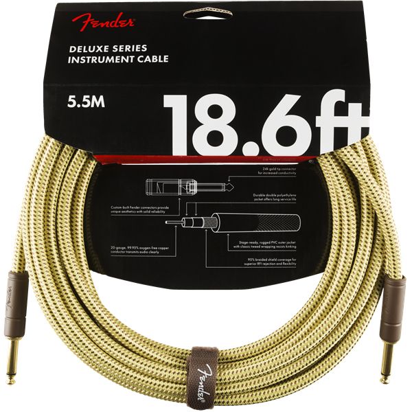 FENDER DELUXE INTRUMENT CABLE TWEED 5.5m