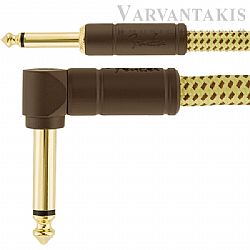 FENDER DELUXE INSTRUMENT CABLE TWEED ANG 3m 