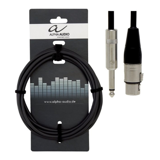 ALPHA AUDIO MICROPHONE CABLE XLR (F) - JACK MONO 6m