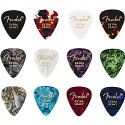 FENDER 351 CELLULOID MEDLEY (12) PICKS EXTRA HEAVY