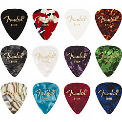 FENDER 351 CELLULOID MEDLEY PICKS THIN (12)