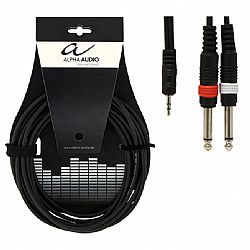 ΚΑΛΩΔΙΟ ALPHA AUDIO ΚΑΡΦΙ MINI STEREO - 2ΚΑΡΦΙΑ MONO 3m