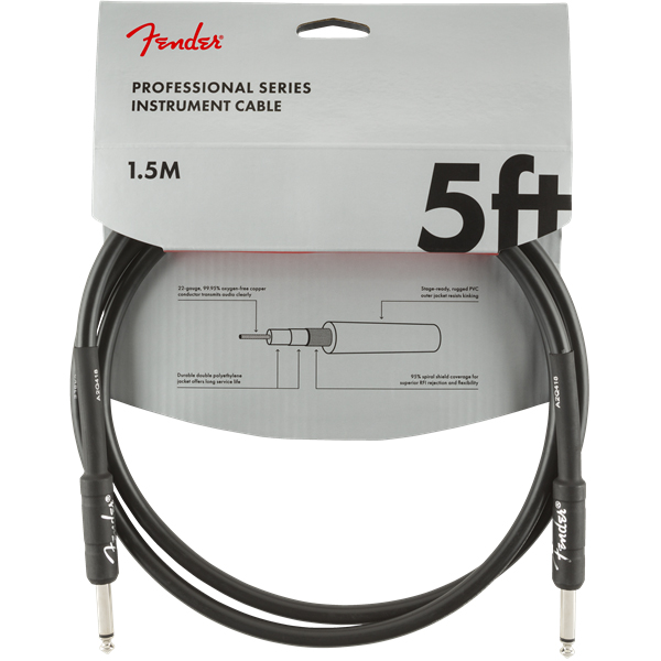 FENDER PRO INSTRUMENT CABLE BLK 1.5m