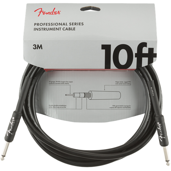 FENDER PRO INSTRUMENT CABLE BLK 3m