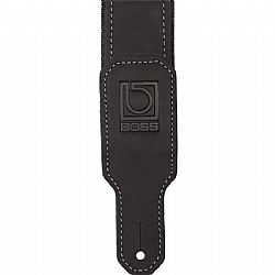 BOSS BSH-20-BLK 2'' INSTRUMENT STRAP w BLACK LEATHER
