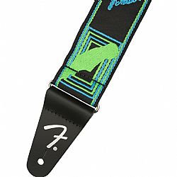 FENDER NEON MONOGRAM GRN/BLUE GUITAR STRAP