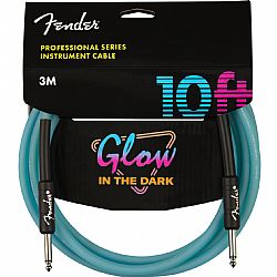 FENDER PRO GLOW IN THE DARK GUITAR CABLE BLUE 3m