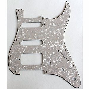 HOSCO STRAT PICKGUARD HSS WHITE PEARL