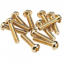 FENDER PICKUP and SWITCH MOUNTING SCREWS GOLD (12)