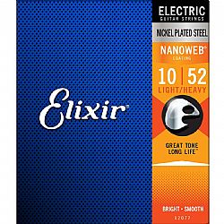ELIXIR 12077 NANOWEB ELECTRIC GUITAR STRINGS 10-52